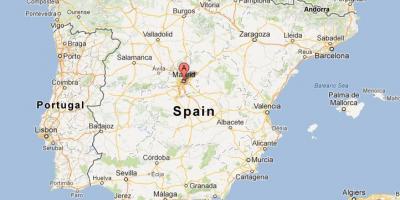 Kort over Spanien, der viser Madrid