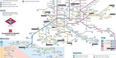 Madrid metro station kort