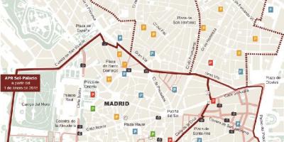 Kort over Madrid parkering