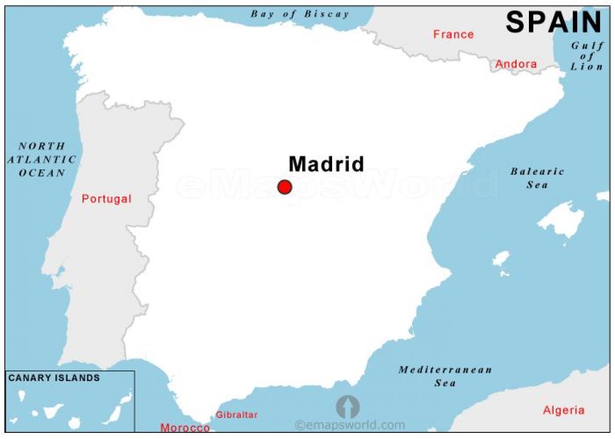 kort over hovedstaden i Spanien