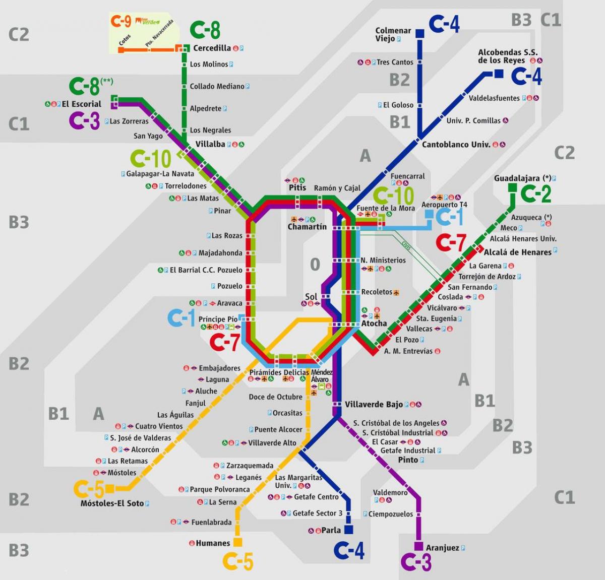 kort over Madrid atocha togstation
