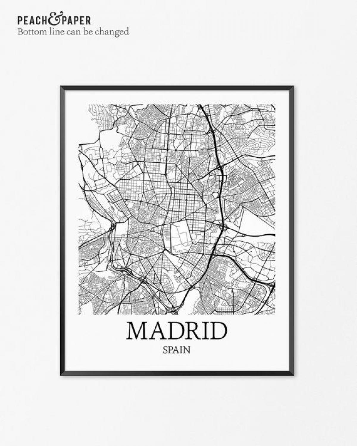 kort over Madrid kort plakat