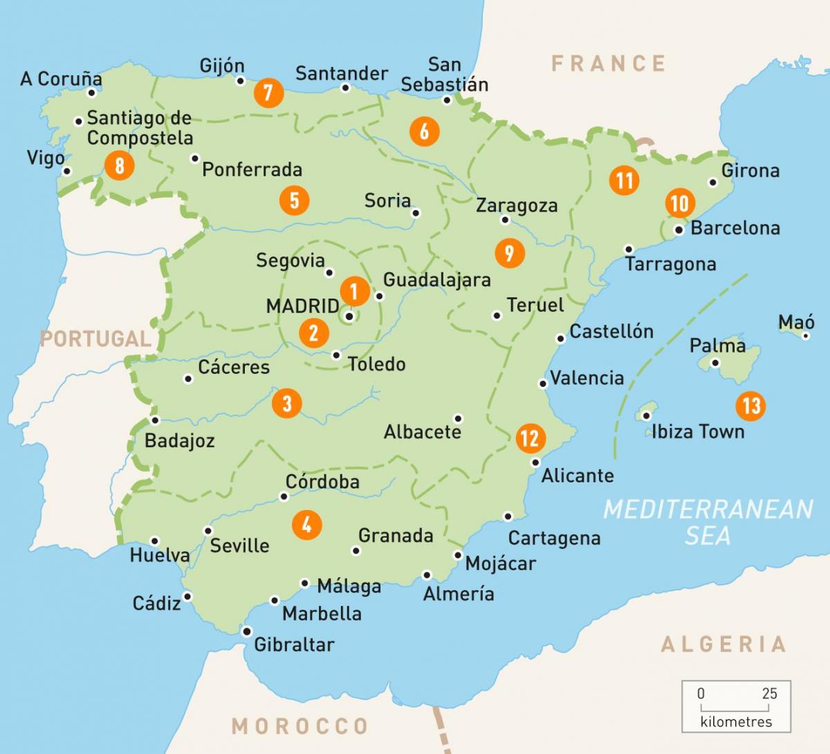 kort over Madrid