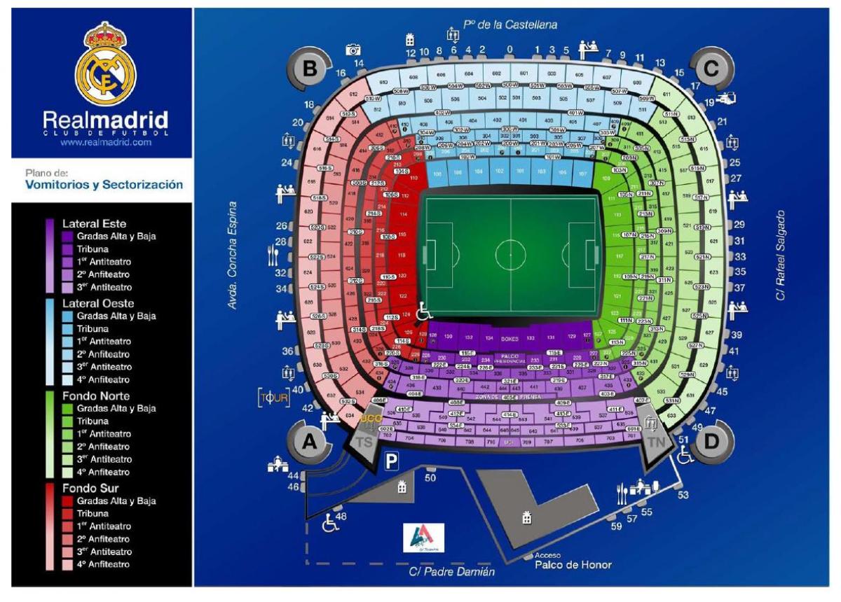 kort real Madrids stadion